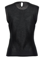 Alexander McQueen Black Viscose Sleeveles T-Shirt - S