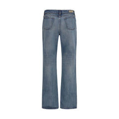 Alexander McQueen Blue Cotton Straight-Leg Jeans
