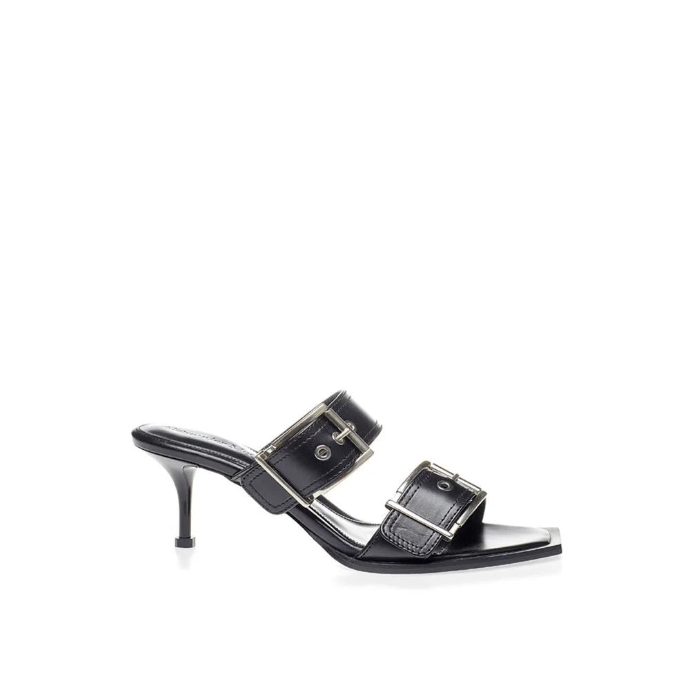 Alexander McQueen Elevate Your Steps in Timeless Black Leather Sandals - Sandals