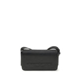Alexander Wang black calf leather Bos Taurus shoulder bag in a structured minimalist silhouette with silver-tone hardware.