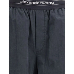 Alexander Wang Trousers with elastic waistband and contrasting jacquard logo - Trousers