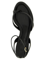 Alexandre Birman Black Cowhide Stiletto Heel Sandals
