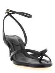 Alexandre Birman Black Cowhide Stiletto Heel Sandals