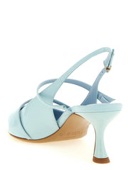 Alexandre Birman Blue Cowhide Mid Heel Pumps