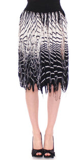 Alice Palmer White Black Knitted Assymetrical Skirt - Skirts