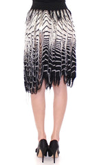 Alice Palmer White Black Knitted Assymetrical Skirt - Skirts