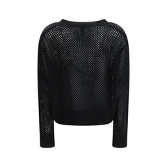Allude Black Fleece Wool Cardigan - M