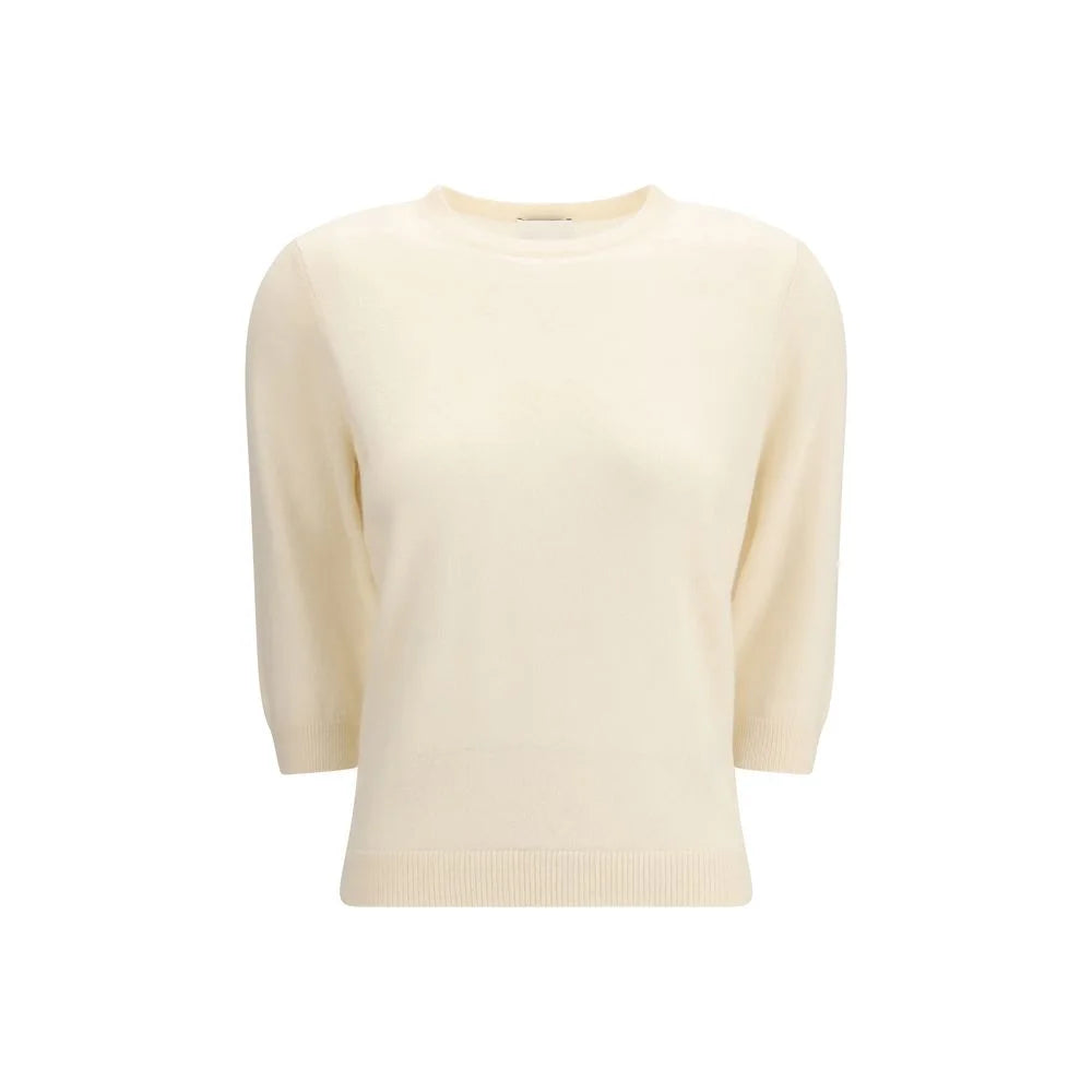 Allude Cream Cashmere Cashmere Sweater - XS