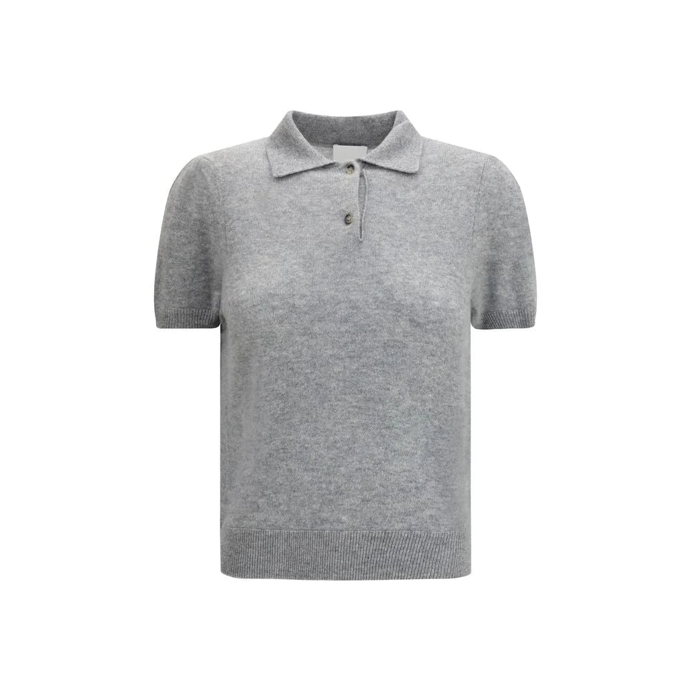 Allude Gray Cashmere Shortsleeve Shirt