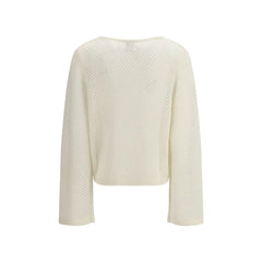 Allude White Fleece Wool Sweatshirt - M
