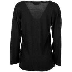 Alpha Studio Black Cotton Sweater - Sweaters