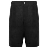 Alpha Studio Black Linen Short - Bermudas