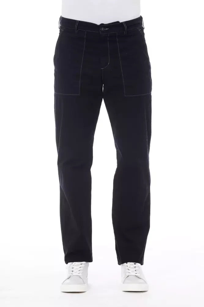 Alpha Studio Blue Cotton Men Pant - Jeans
