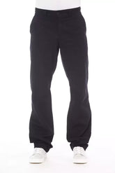 Alpha Studio Blue Cotton Men Pant - Trousers