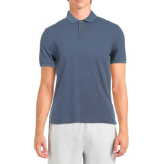 Alpha Studio Blue Cotton Polo Shirt - Polos