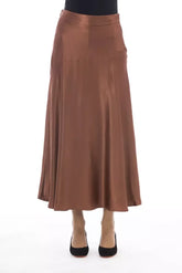Alpha Studio Brown Viscose Women Skirt - Skirts