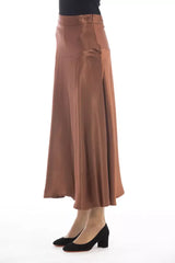 Alpha Studio Brown Viscose Women Skirt - Skirts