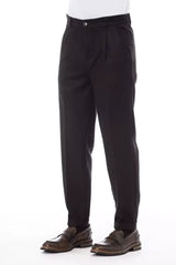 Alpha Studio Brown Wool Men Pant - IT48 | M - Trousers