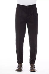 Alpha Studio Brown Wool Men Pant - IT48 | M - Trousers