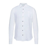 Alpha Studio Elegant White Linen Shirt for Men - IT46 | S - Shirts