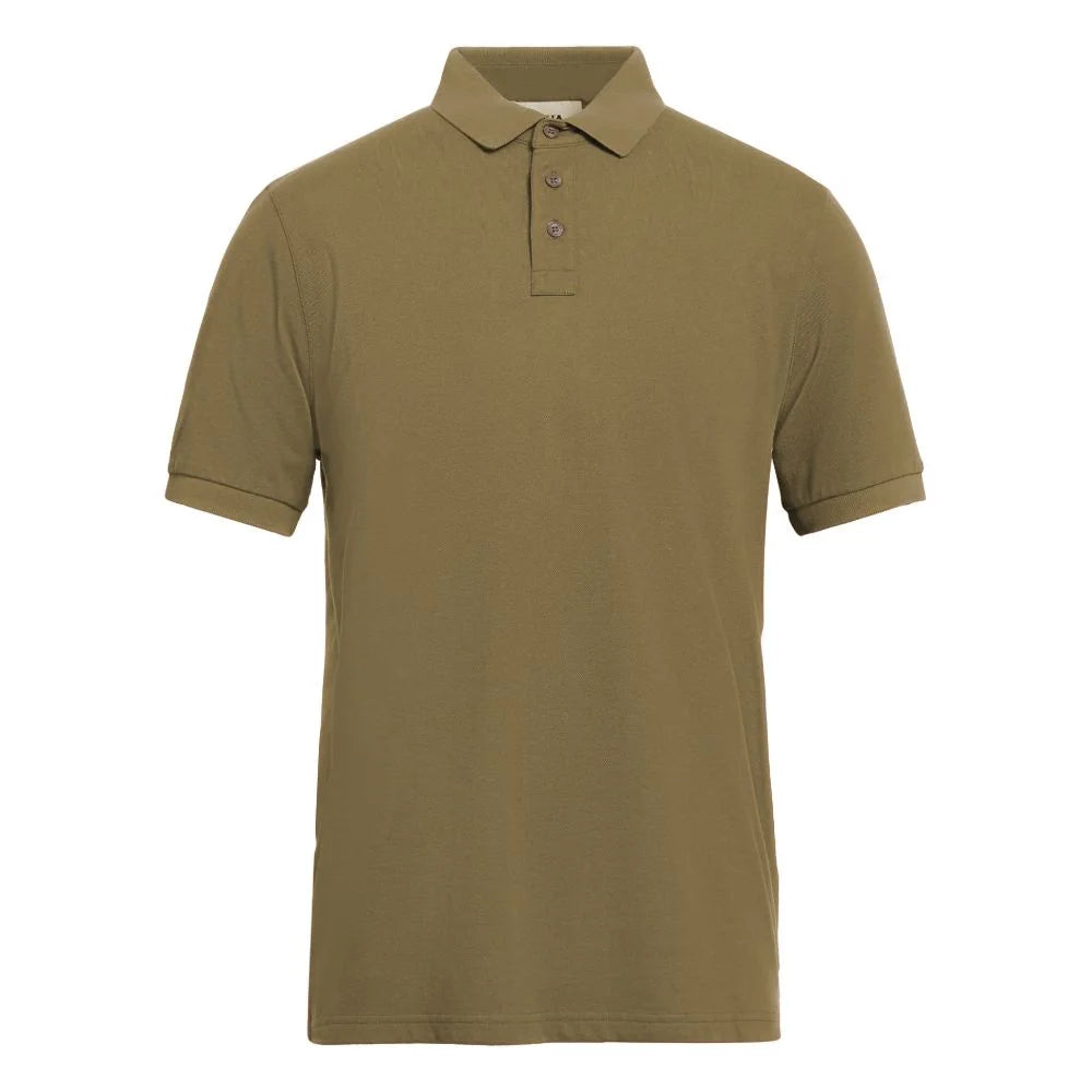 Alpha Studio Green Cotton Polo Shirt - Polos