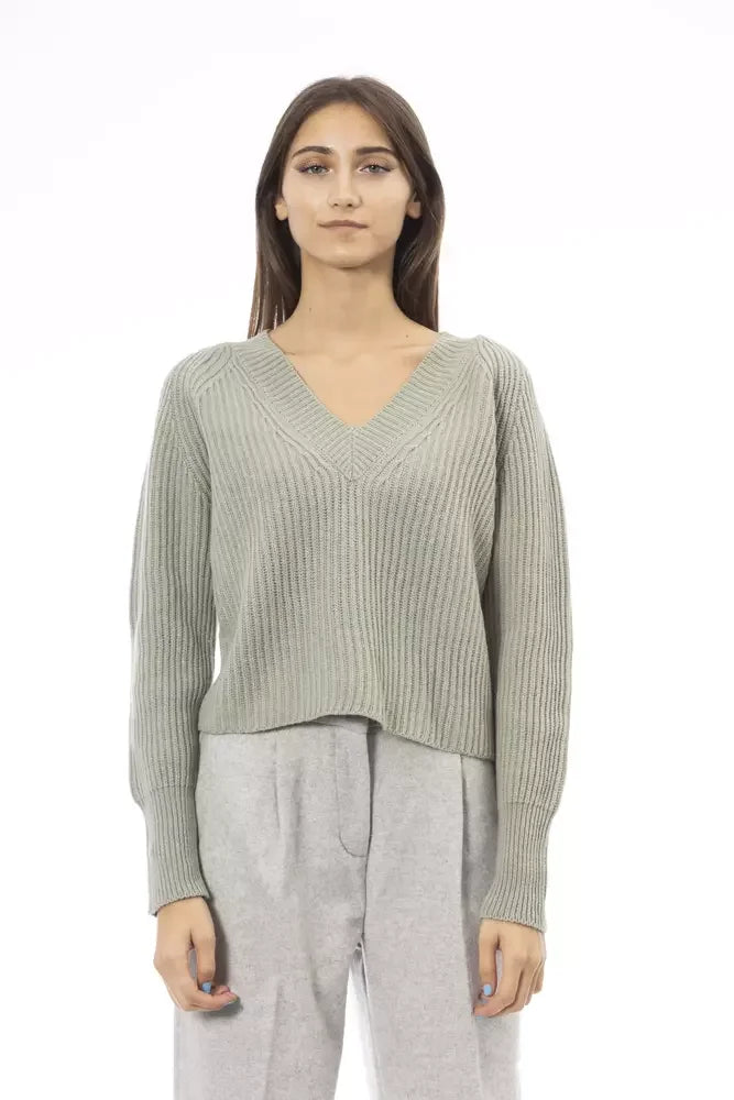 Alpha Studio Green Wool Women Sweater - IT42|M - Sweaters