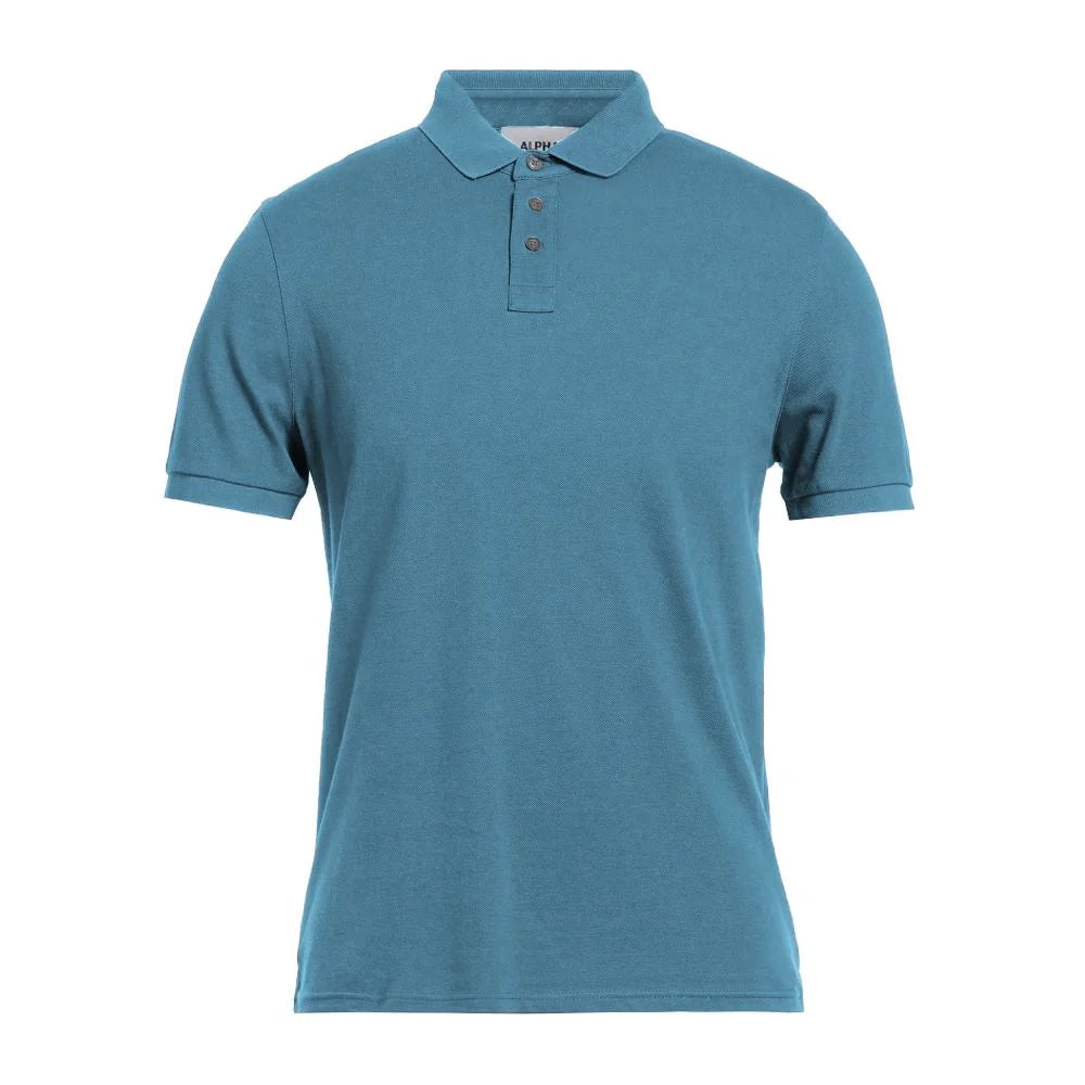 Alpha Studio Light Blue Cotton Men Polo Shirt - IT52 | XL - Polos