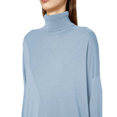 Alpha Studio Light Blue Silk Women Sweater - Sweaters