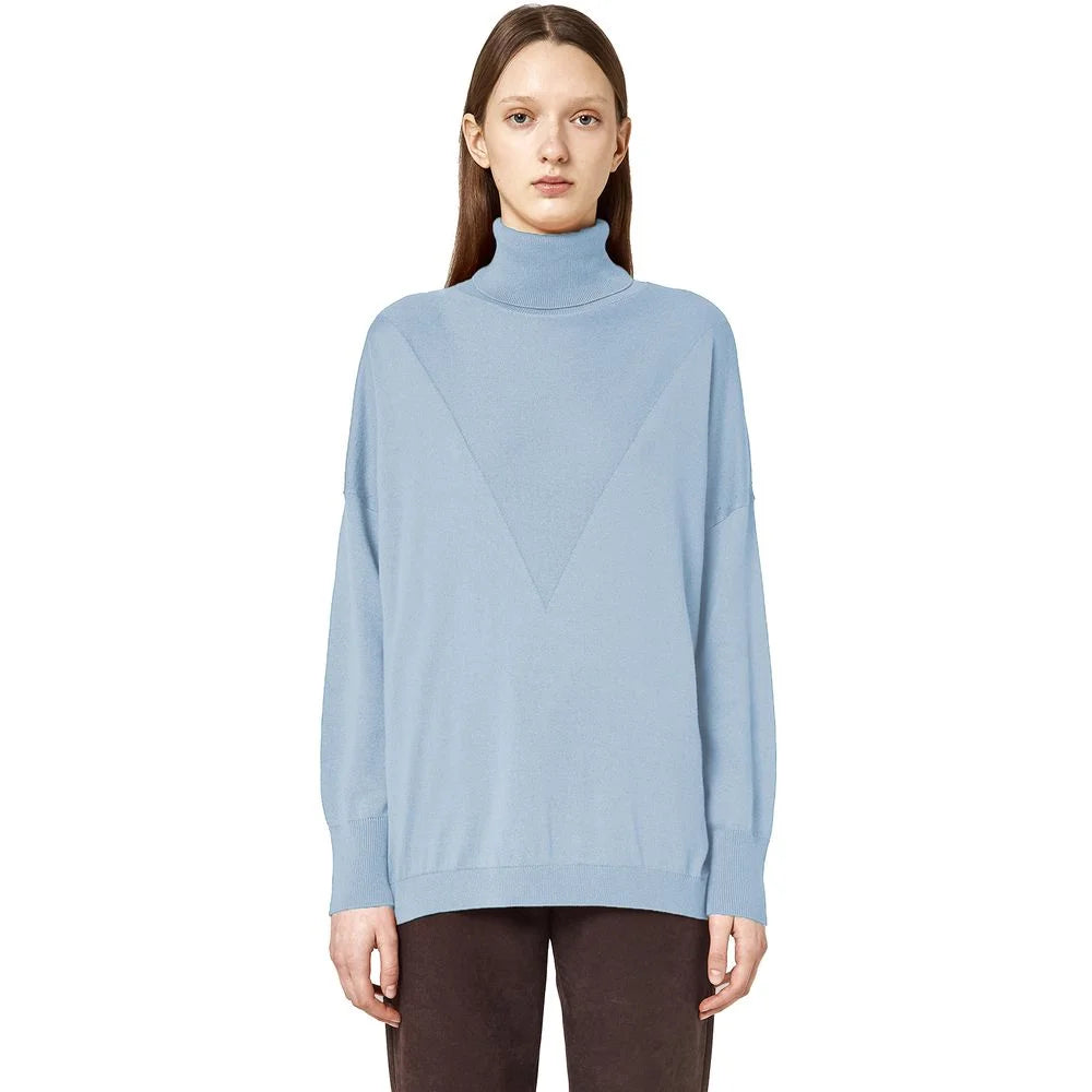 Alpha Studio Light Blue Silk Women Sweater - Sweaters