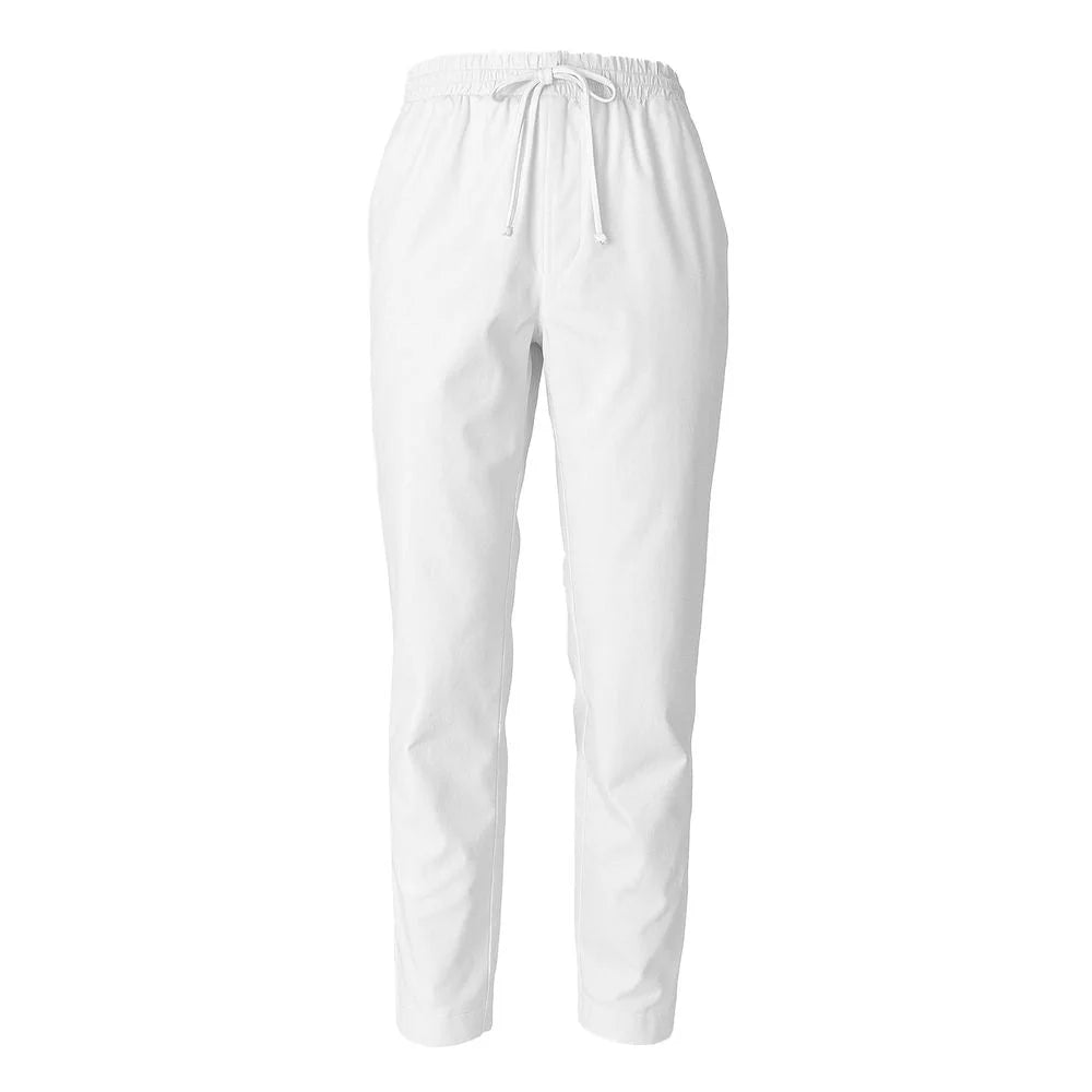 Alpha Studio White Cotton Men’s Pant - Trousers