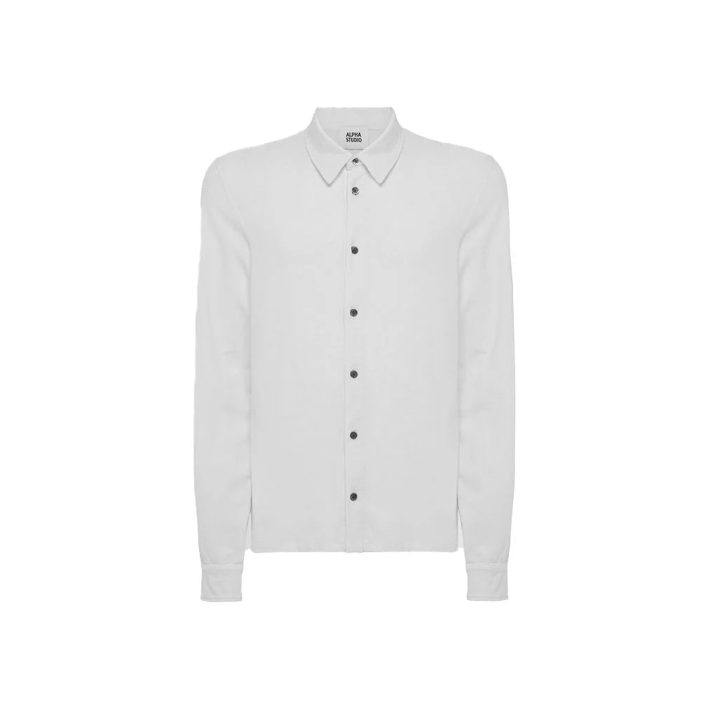 Alpha Studio White Cotton Shirt - IT48 | M - Shirts