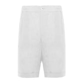Alpha Studio White Linen Short - IT48 | M - Bermudas