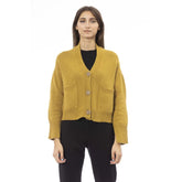 Alpha Studio Yellow Merino Wool Women Cardigan - IT42|M - Cardigans