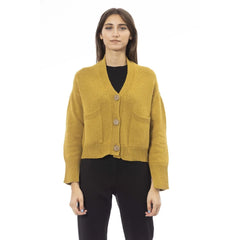 Alpha Studio Yellow Merino Wool Women Cardigan - IT42|M - Cardigans
