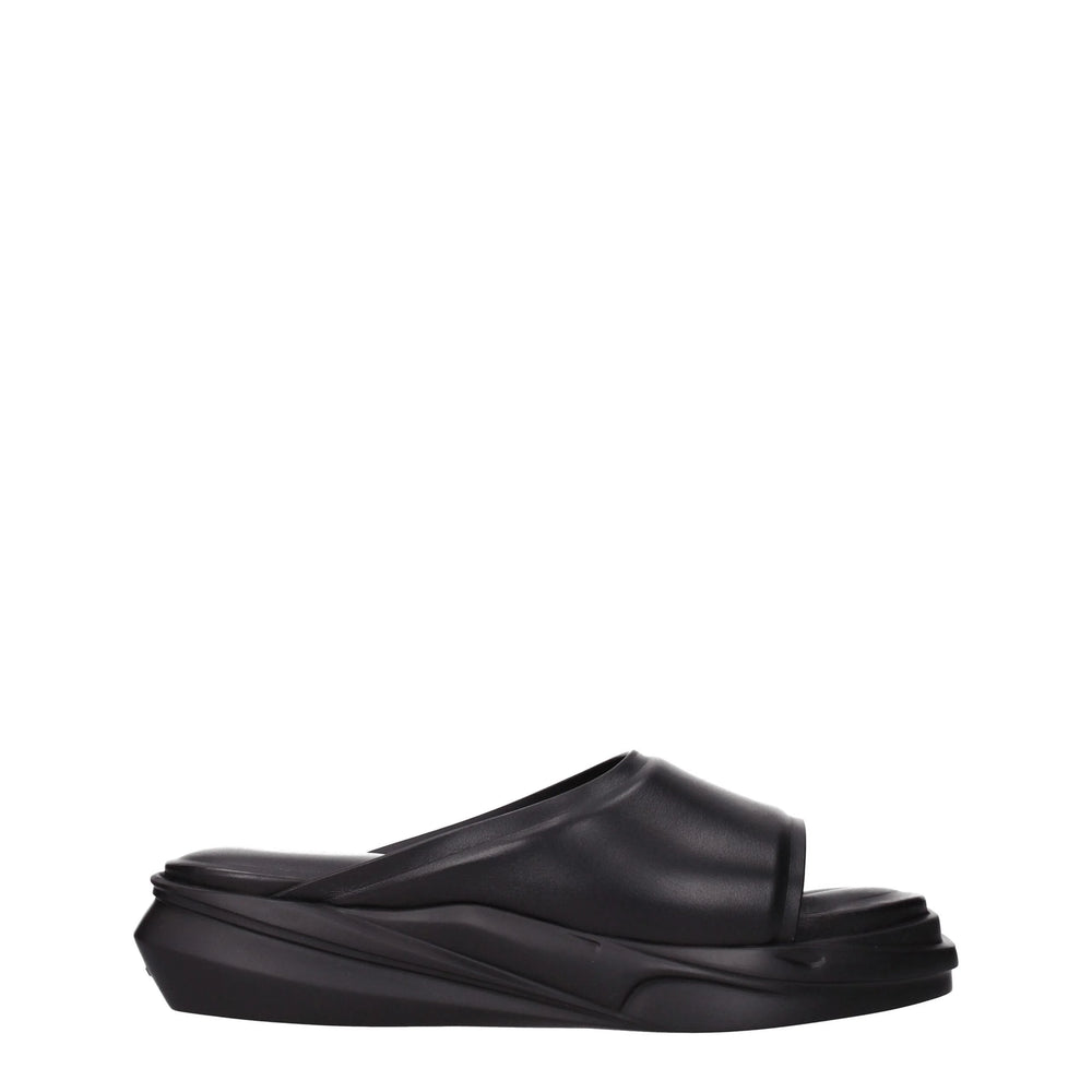 Alyx Black Leather Slippers Sandals - Sandals