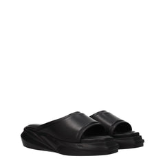 Alyx Black Leather Slippers Sandals