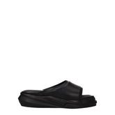 Alyx Black Leather Slippers Sandals