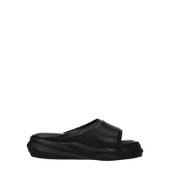Alyx Black Leather Slippers Sandals