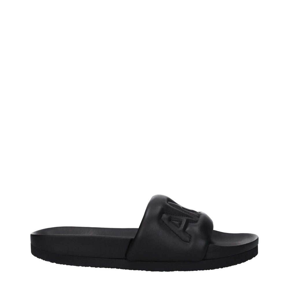 Ambush Black Leather Slippers Sandals