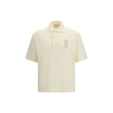 Ami Paris Beige Cotton Polo Shirt