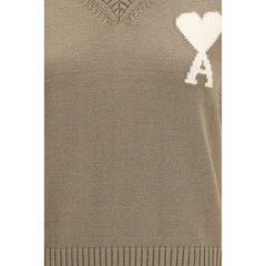 Ami Paris Beige Fleece Wool Sweatshirt