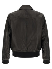 Ami Paris Black Lamb Leather Leather Jacket