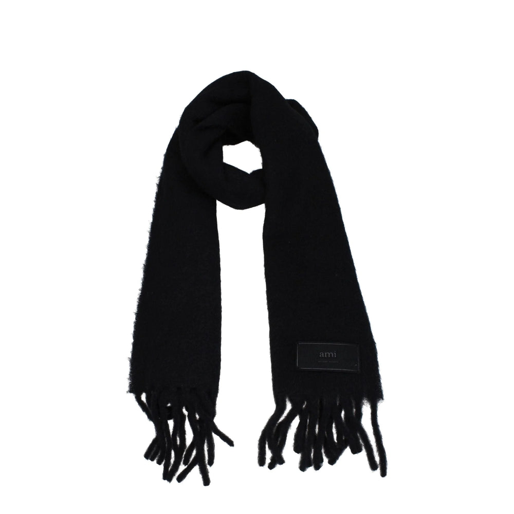 Ami Paris Black Leather Scarves