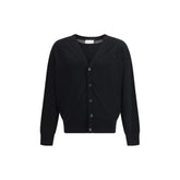 Ami Paris Black Merino Wool Cardigan