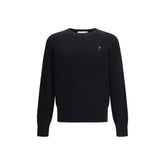 Ami Paris Black Merino Wool Sweatshirt