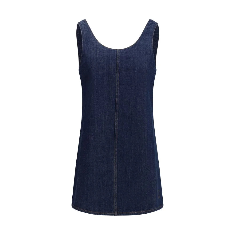 Ami Paris Blue Cotton Casual Dress - XS