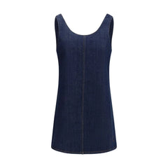 Ami Paris Blue Cotton Casual Dress - XS