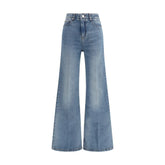 Ami Paris Blå Ullblandings Flare Jeans