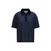 Ami Paris Blue Cotton Polo Shirt