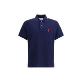 Ami Paris Blue Cotton Polo Shirt - S